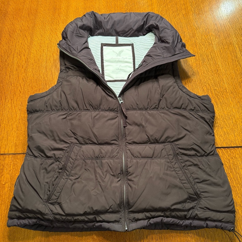 American Eagle Outfitters Brown Quilted Vest
